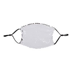 Large face mask with filter pocket and sequins for sublimation