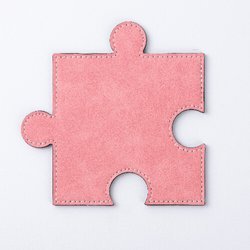 Leather cup pad in the shape of a sublimation puzzle - Pink