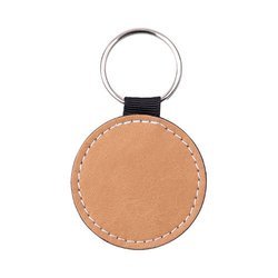 Leather key ring for sublimation - brown circle
