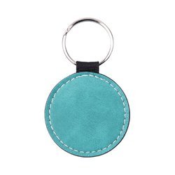 Leather key ring for sublimation - green circle