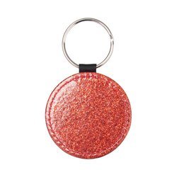 Leather key ring with glitter for sublimation - red circle