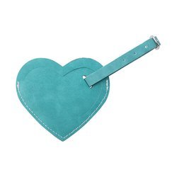 Leather luggage tag for sublimation - green heart