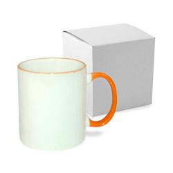 Mug A+ 330 ml with orange handle with box Sublimation Thermal Transfer 