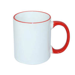 Mug A+ 330 ml with red handle Sublimation Thermal Transfer