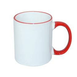 Mug ECO 330 ml with red handle Sublimation Thermal Transfer