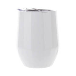 Mug for mulled wine 360 ml for sublimation - white, hexagonal pattern