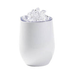 Mug for mulled wine 360 ml for sublimation - white, lid with artificial ice