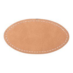 Oval leather tag 8.2 x 4.4 cm for sublimation - brown