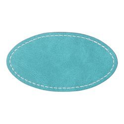 Oval leather tag 8.2 x 4.4 cm for sublimation - green