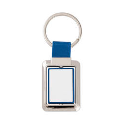 Rotary keychain for sublimation keys - rectangle on a blue strap