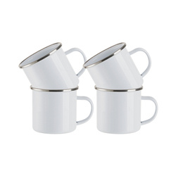 Set of 4 360 ml enamel mugs for printing