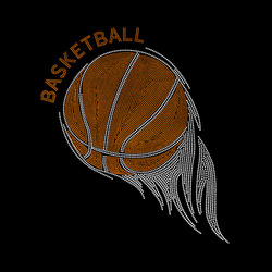 Sheet with cubic zirconia for thermal transfer - basketball