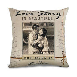 Two-colour linen cover 38 x 38 cm for sublimation printing - Love story