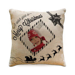 Two-colour linen cover 38 x 38 cm for sublimation printing - XMAS