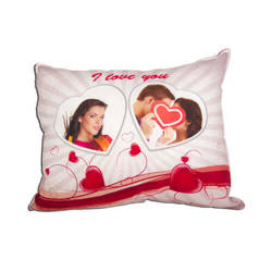 Two-colour satin cover 55 x 40 cm for sublimation printing - Two hearts