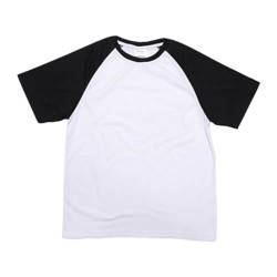 White T-shirt with black sleeves JSubli ApparelSublimation Thermal Transfer
