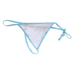 Women’s sublimation-ready thongs with light blue trim