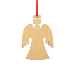 Wooden Christmas tree pendant for sublimation - angel