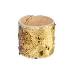 Wristband with two-colour sequins for sublimation - gold