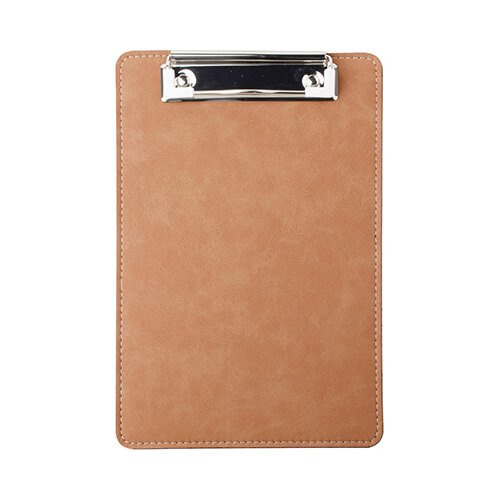 A5 leather clipboard for sublimation brown Brown \ 15 x 22,8 cm