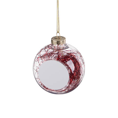 Christmas tree ball for sublimation with red angel hair Red | GADGETS \  CHRISTMAS TREE DECORATIONS GADGETS \ DECORATIVE ACCESSORIES |  