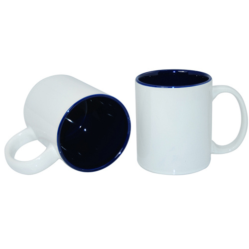 36 X  Ceramic Coffee Mug Dark Blue Inner Handle Quality Dye Sublimation 