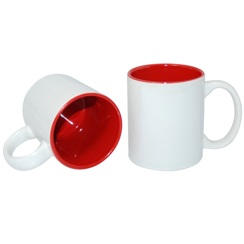 36 X Heat Press Ceramic Coffee Mug Dark Red Inner Handle Quality Dye Sublimation 