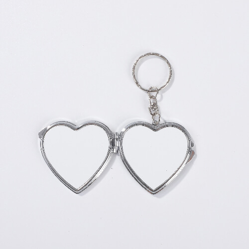 Iota Heart Shaped Mirror Keychain