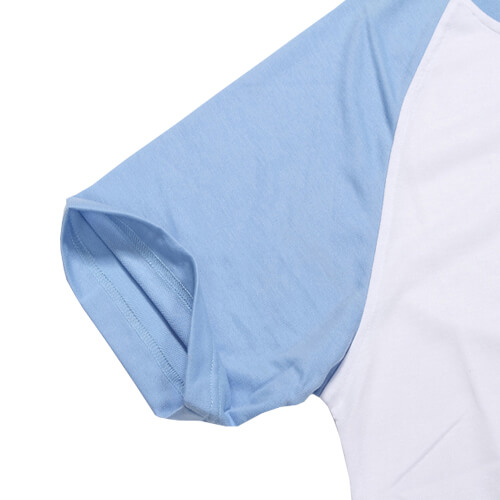 White T-shirt with light blue sleeves JSubli Apparel Sublimation Thermal  Transfer