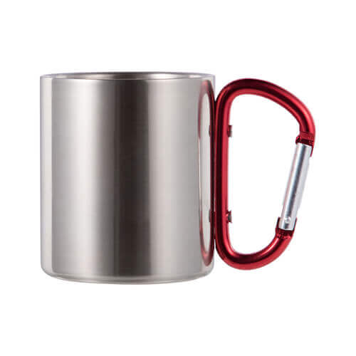 200 ml metal cup with snap hook  for sublimation - silver