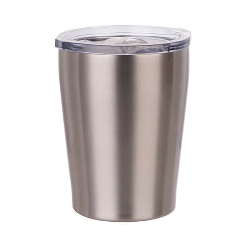 240 ml metal mug for milk with sublimation lid - silver