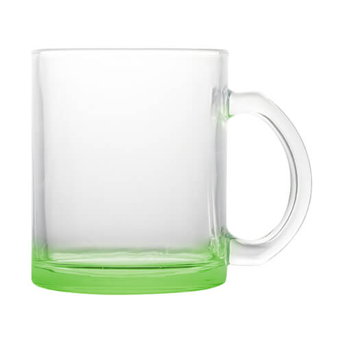 330 ml glass mug for sublimation - with a green bottom