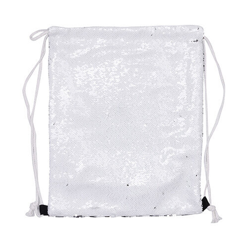 36 x 45 cm back sack with sequins for sublimation printing – white