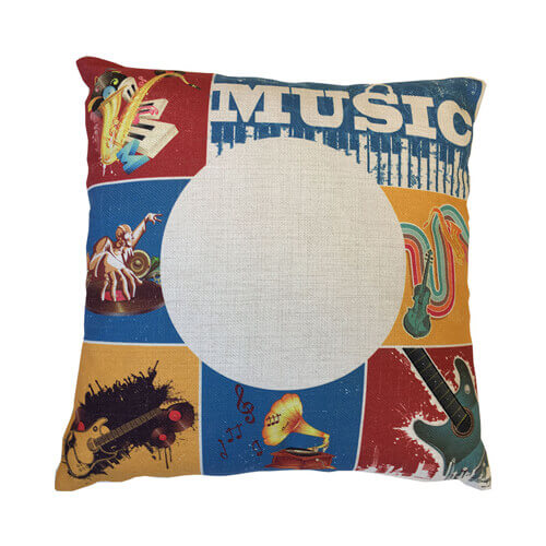38 x 38 cm linen cover for sublimation printing - Old Music