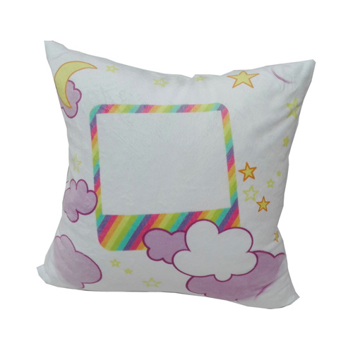 38 x 38 cm satin cover for sublimation printing - White unicorn
