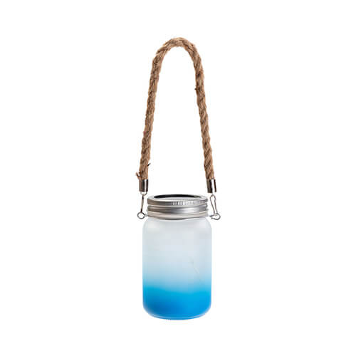 450 ml lantern with a string handle - light blue gradient