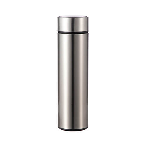 450 ml thermos flask with temperature display for sublimation - silver