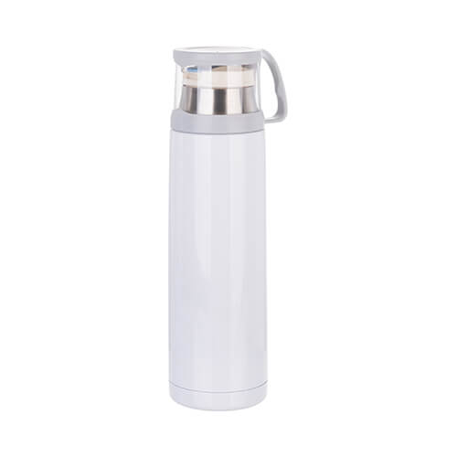 500 ml thermos flask with a screw cap - sublimation mug - white