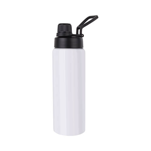 750 ml stainless steel water bottle with handle - white