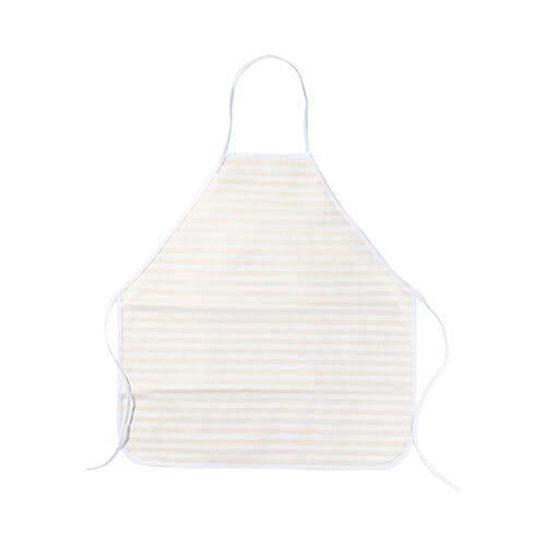 A linen apron for sublimation - cream with yellow stripes