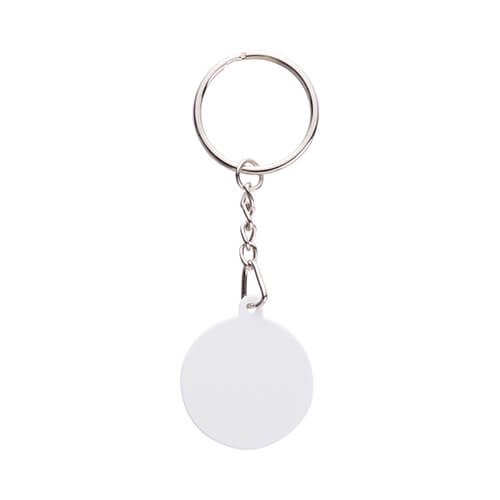 A plastic key ring with a chain for sublimation - circle