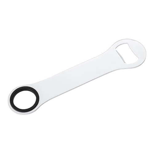 Bottle opener 4.5 x 18.2 cm with silicone ring for sublimation - white