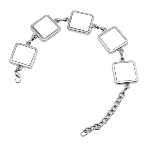 Bracelet with 5 metal plates Sublimation Thermal Transfer