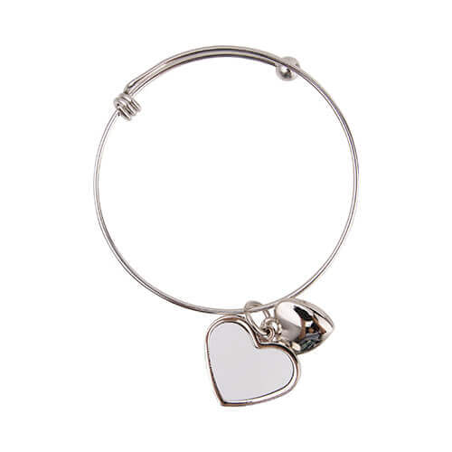 Bracelet with a boule, hearth, and heart locket for sublimation printing