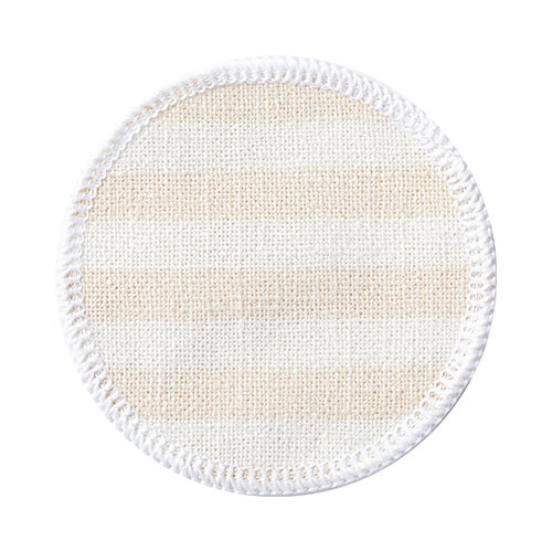 Canvas cup coaster Ø 10 cm cream with yellow stripes for sublimation
