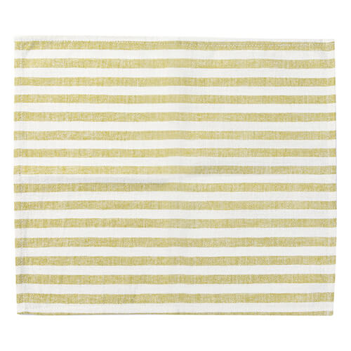 Canvas table mat 45 x 40 cm cream with light green stripes for sublimation
