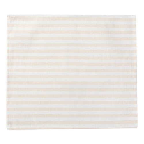 Canvas table mat 45 x 40 cm cream with yellow stripes for sublimation