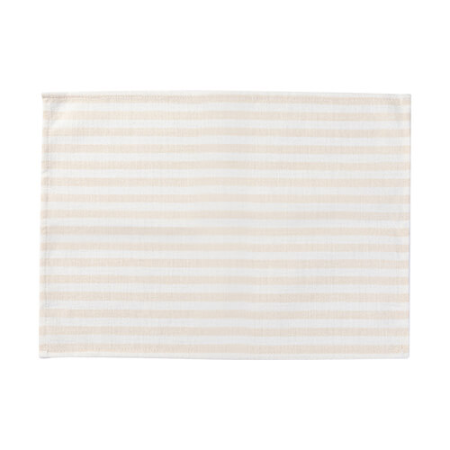 Canvas table mat 50 x 35.5 cm cream with yellow stripes for sublimation
