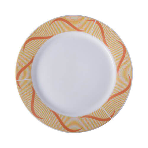 Ceramic plate 27 cm with golden ornament for sublimation printing
