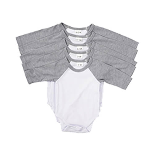 Children's body with long sleeves for sublimation - grey sleeves